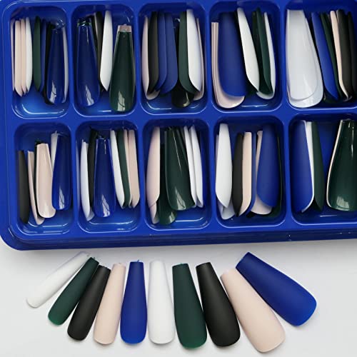 24 Piece Long Coffin Acrylic Nails Kit Durable & Stylish for DIY Nail Art - Image 6