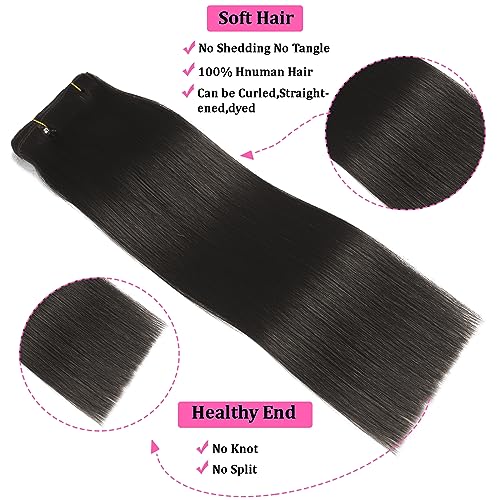 18 Inch Natural Black 100% Remy Human Hair Extensions - Image 6