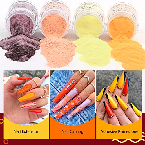 Stylish Orange and Purple Acrylic Nails Set - 24 Piece Kit - Image 3