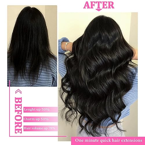 18 Inch Natural Black 100% Remy Human Hair Extensions - Image 2