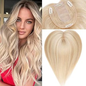 Natural Human Hair Crown Topper for Voluminous Full Coverage Medium Brown