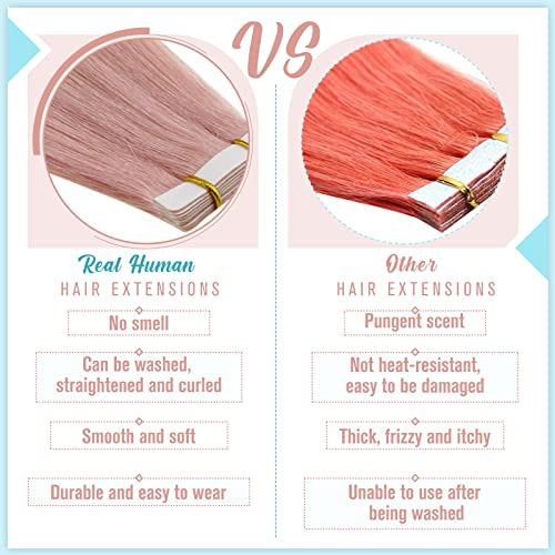 Rose Gold Premium Human Hair Extensions 18 Inch Clip-In Natural Look and Feel - Image 4