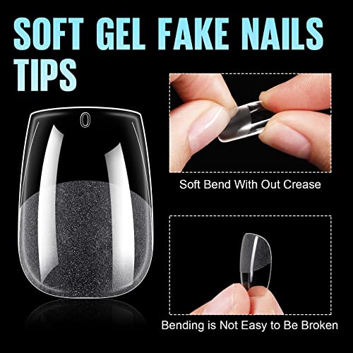 24pc Coffin Shape Natural Acrylic Nails for Easy DIY Nail Art - Image 3