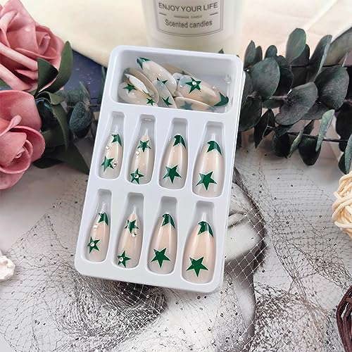 Military-Inspired Acrylic Nail Design Set with Unique Patterns and Durable Finish - Image 3