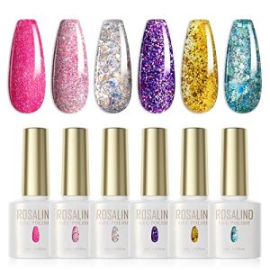 Sparkling Blue Glitter Gel Nail Polish - 15ml Capacity, Long-Lasting Wear