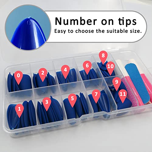Matte Blue Acrylic Nails Stylish Trendy Nail Art Design 24 Pieces - Image 5