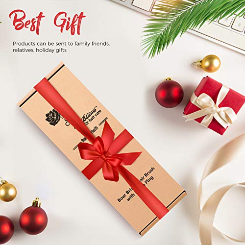 Boar Bristle Nylon Hair Brush for All Hair Types Ergonomic Handle Medium Size - Image 8