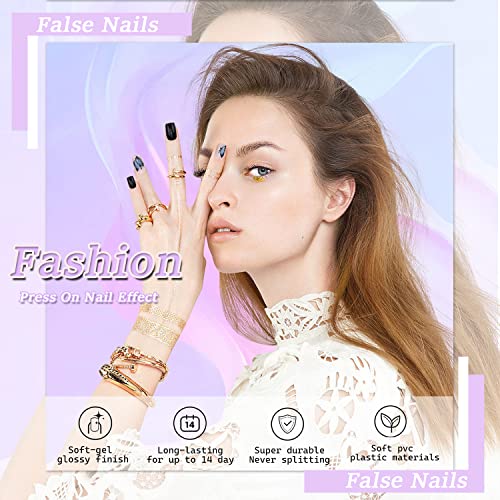 24 Count Blue Butterfly Stick On Nails, Medium Size, Easy Application for Any Occasion - Image 8