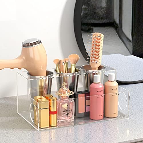 Acrylic Brush Holder: Clear Organizer for Hair Brushes - Image 2