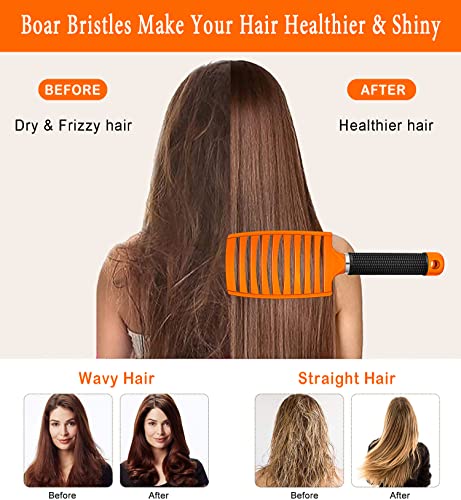 Orange Lightweight Detangling and Styling Hair Brush for All Hair Types - Image 3