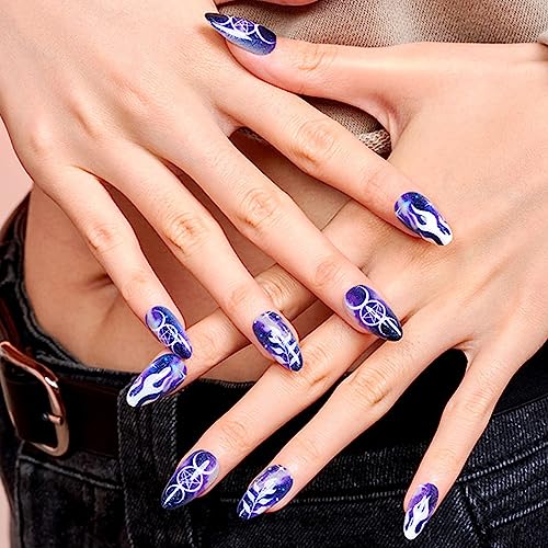 Chic Black and Purple Acrylic Nail Design Set for Stylish Nail Art Enthusiasts - Image 2