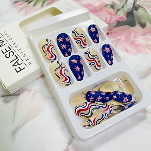 Stylish 24 Piece Trendy American Acrylic Nails Set for Manicures - Image 4