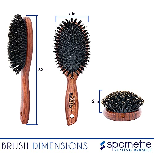 Boar Bristle Hair Brush for Smooth and Shiny Hair Natural Bristles Medium Size - Image 6