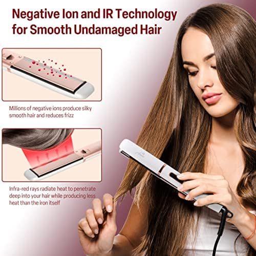 1 Inch Ceramic Plate Frizz-Fighting Hair Straightener for Smooth Sleek Locks - Image 4