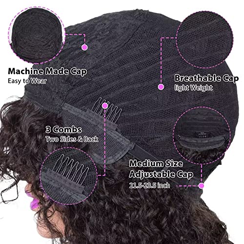 14 Inch Curly Bang Human Hair Wig for Women Natural Look Lightweight - Image 7