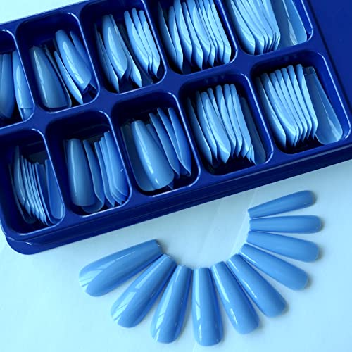 Blue Pastel Acrylic Nail Design Set for Elegant and Stylish Nail Art - Image 4