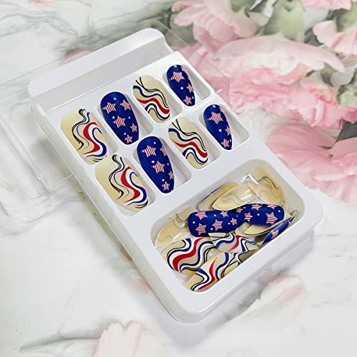 Stylish 24 Piece Trendy American Acrylic Nails Set for Manicures - Image 5