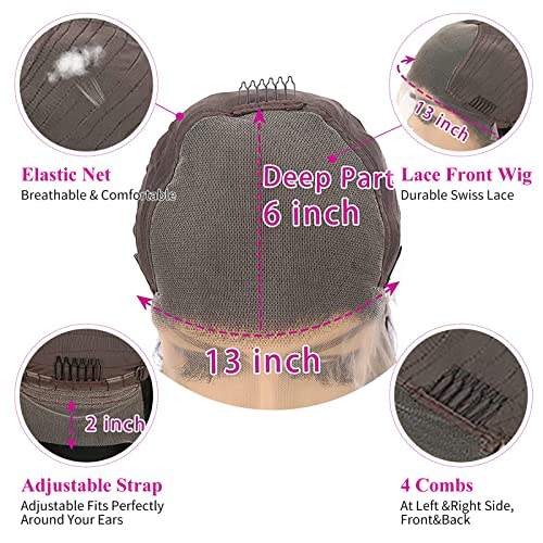 Black Pink Human Hair Wig - Image 6