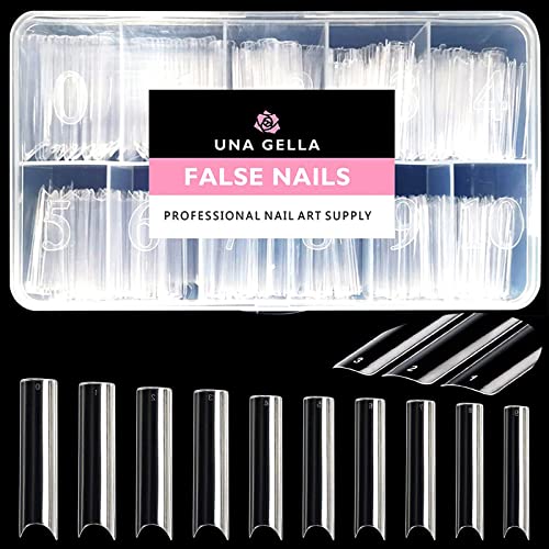 Tapered Square Acrylic Nails with French Tips