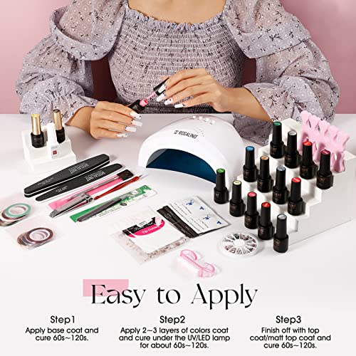 Rosalind 6 Color Gel Nail Polish Starter Kit with UV Lamp for Home Salon - Image 7