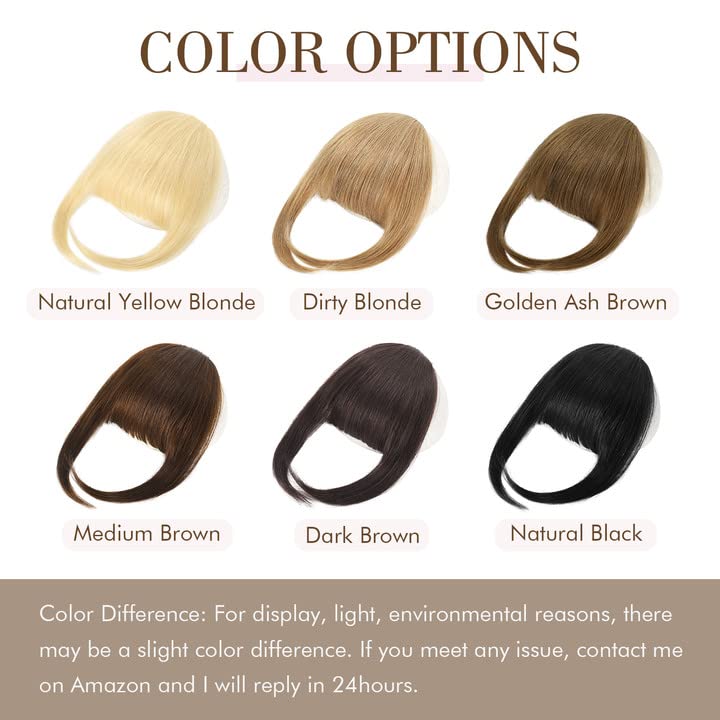 14 Inch 100% Remy Human Hair Clip-In Bangs for Effortless Style - Image 7