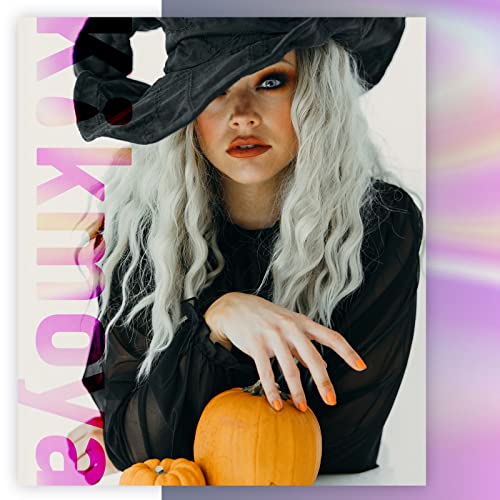 Orange Halloween Acrylic Nails Set 24 Pieces for Spooky Nail Art Easy to Apply - Image 7