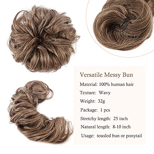 New 100% Human Hair Messy Bun Wrap Extensions for Chic Updos, Natural Look, Easy Application - Image 2