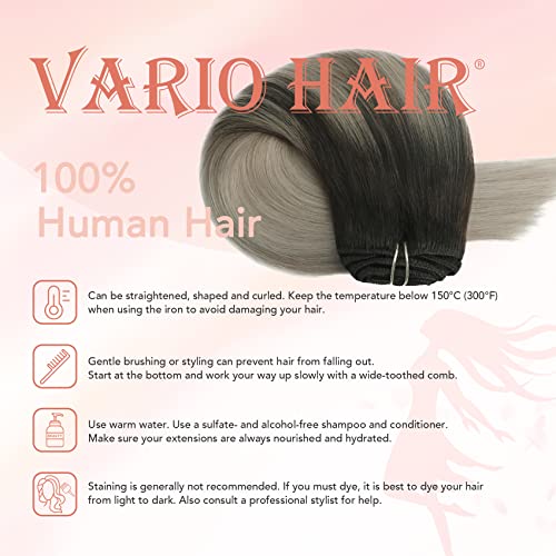 Black to Silver Ombre Hair Extension - Image 6