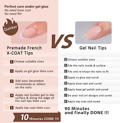 Almond French Tip Acrylic Nails - Image 3