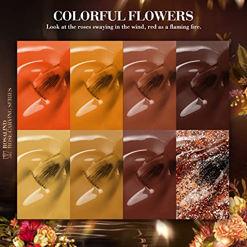 Creative Orange Nail Art Design Set with 10 Nail Stickers and Tools - Image 2