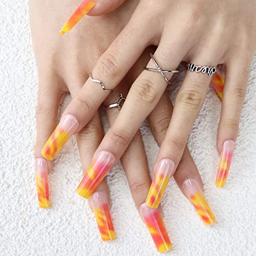 24 Piece Long Square Acrylic Nails Kit - Durable and Stylish for Beautiful Nail Art - Image 9
