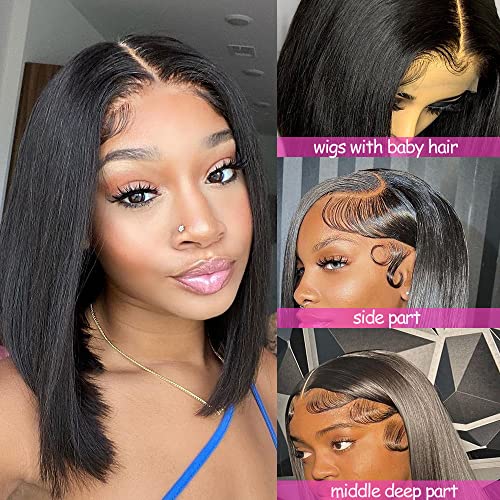 **10 Inch 100% Human Hair Bob Wigs - Natural Black - Ready to Ship** - Image 3