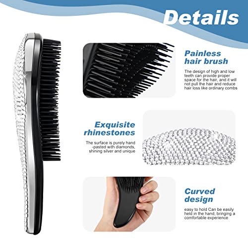 Shiny Crystal Hair Brush for Tangle-Free, Lustrous Hair - All Hair Types - Image 3