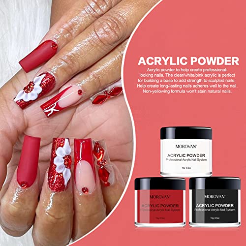 100 Piece Dark Red Acrylic Nail Tips - Medium Length - Image 4