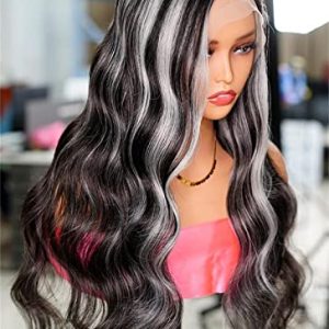 ?Black & White Human Hair Wig?