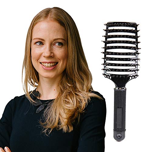 Curved glass brush for hair styling. - Image 4
