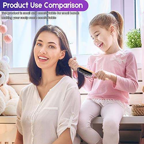 Boar Bristle Nylon Hair Brush for All Hair Types Ergonomic Handle Medium Size - Image 2