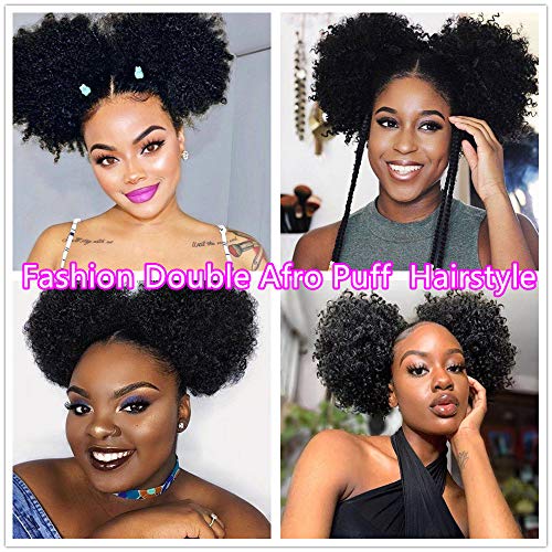 Afro Puff Kinky Curly 100% Human Hair Wig Natural Look and Feel Medium - Image 7