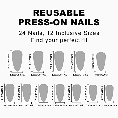 New Yellow and Black Acrylic Nail Set - Medium Size - Image 5