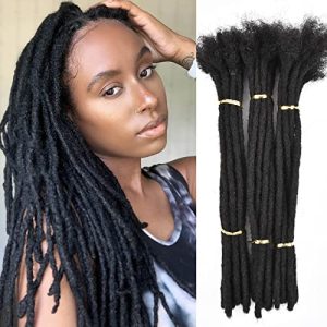 100% Natural Human Hair Dreadlock Extensions, Ready to Wear, Medium Size