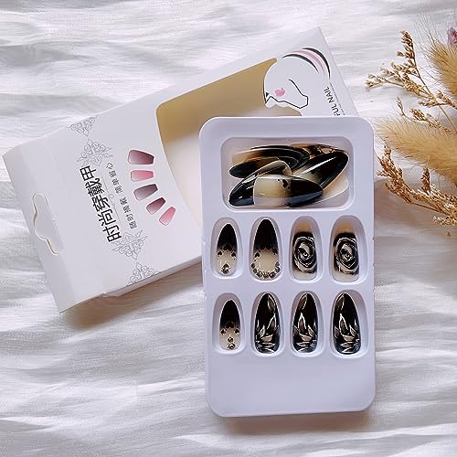 Long Black Halloween Acrylic Nails with Spooky Design for Festive Nail Art - Image 6