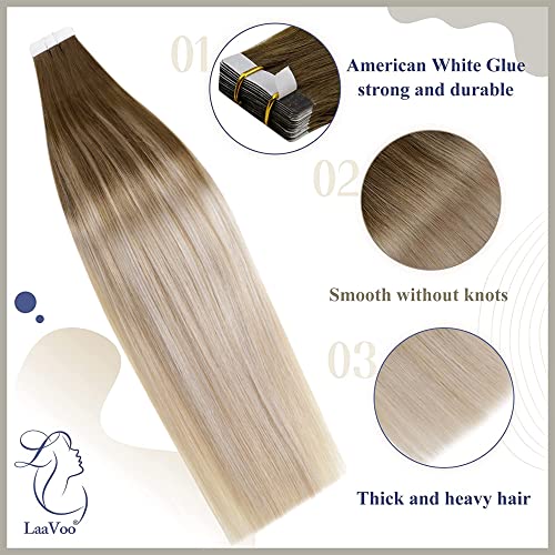 Natural Blend 20-Inch Tape-In Human Hair Extensions for Effortless Styling - Image 2