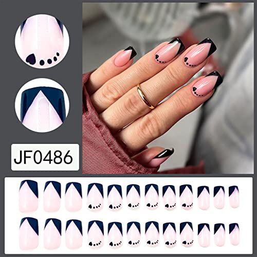 Black Heart Acrylic Nails - Image 2