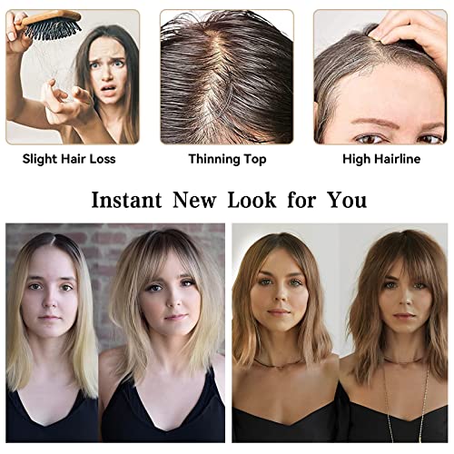 Medium Length Human Hair Crown Topper for a Natural Look, Easy Application - Image 4