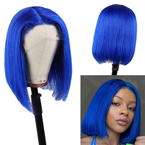 Blue Lace Front Human Hair Wig