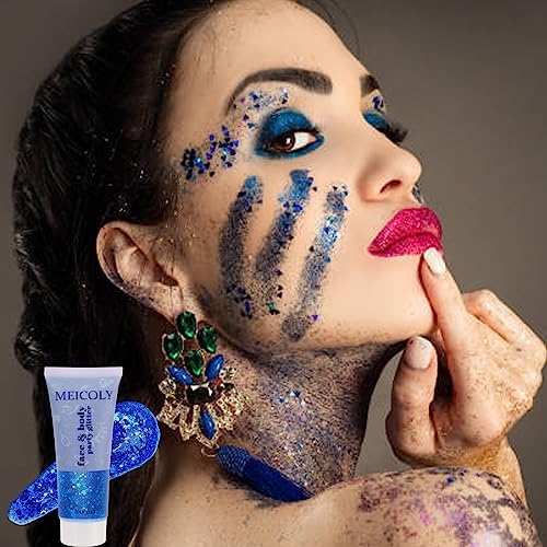 Vibrant Blue Eyeshadow and Red Lipstick Makeup Set, New Condition - Image 4