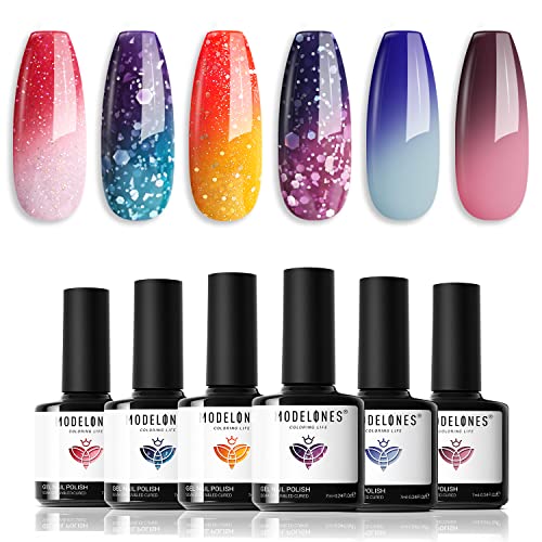 Color-changing gel nail polish for trendy nail looks.