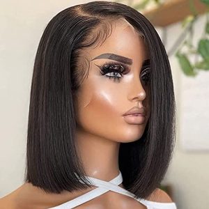 Short Bob Human Hair Full Lace Wig for Women, Natural Look, Comfortable Fit