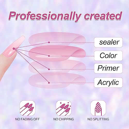 Stylish Blue French Tip Acrylic Nail Art Set Durable Design for All Occasions - Image 5