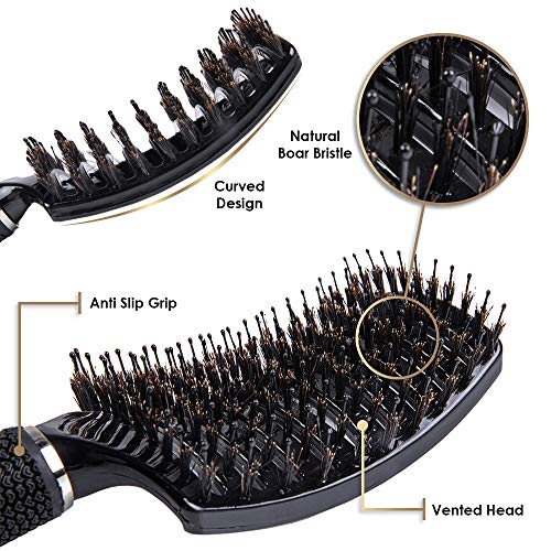 Curved glass brush for hair styling. - Image 3